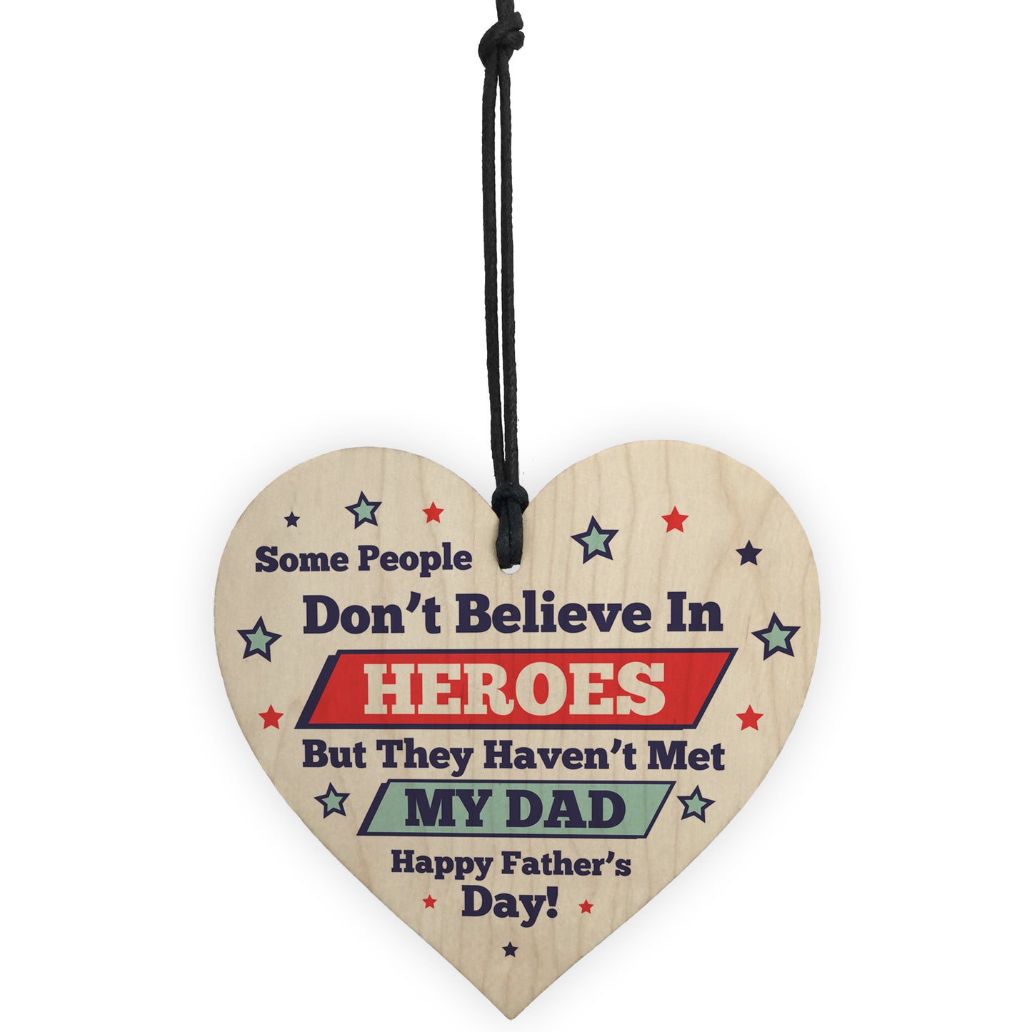 Fathers Day Gifts For Dad Wood Heart Superhero Gift Thank You