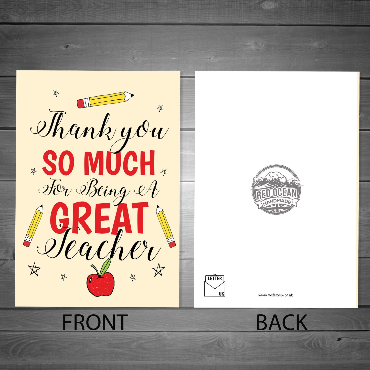 Thank You Card For Great Teacher Appreciation Card Teacher Gifts