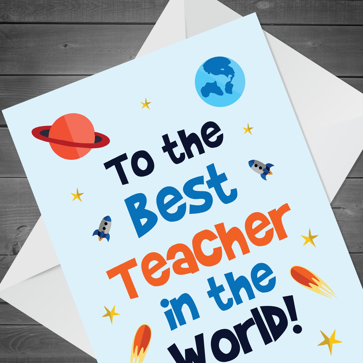 Thank You Card For Teacher Best World Space Theme Leaving School