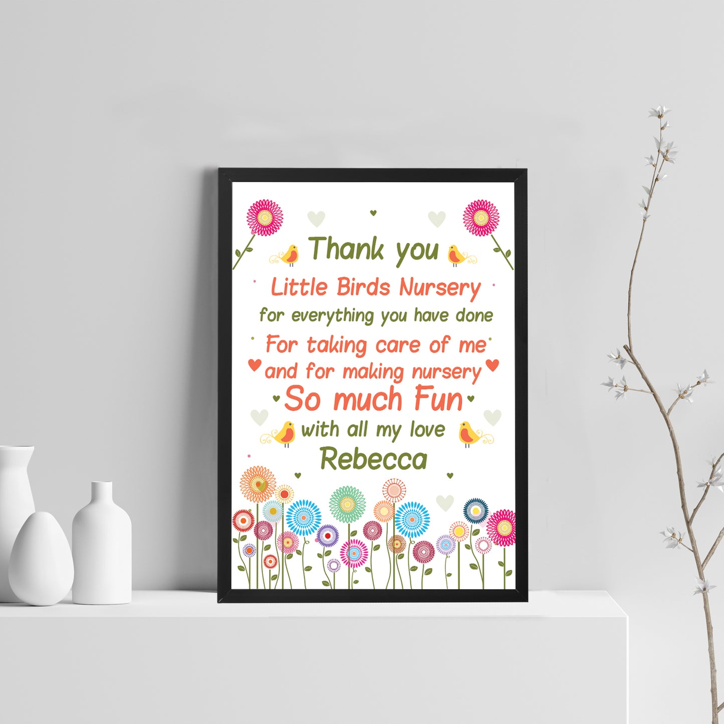 Personalised Teacher Nursery Pre School Thank You Gift Print