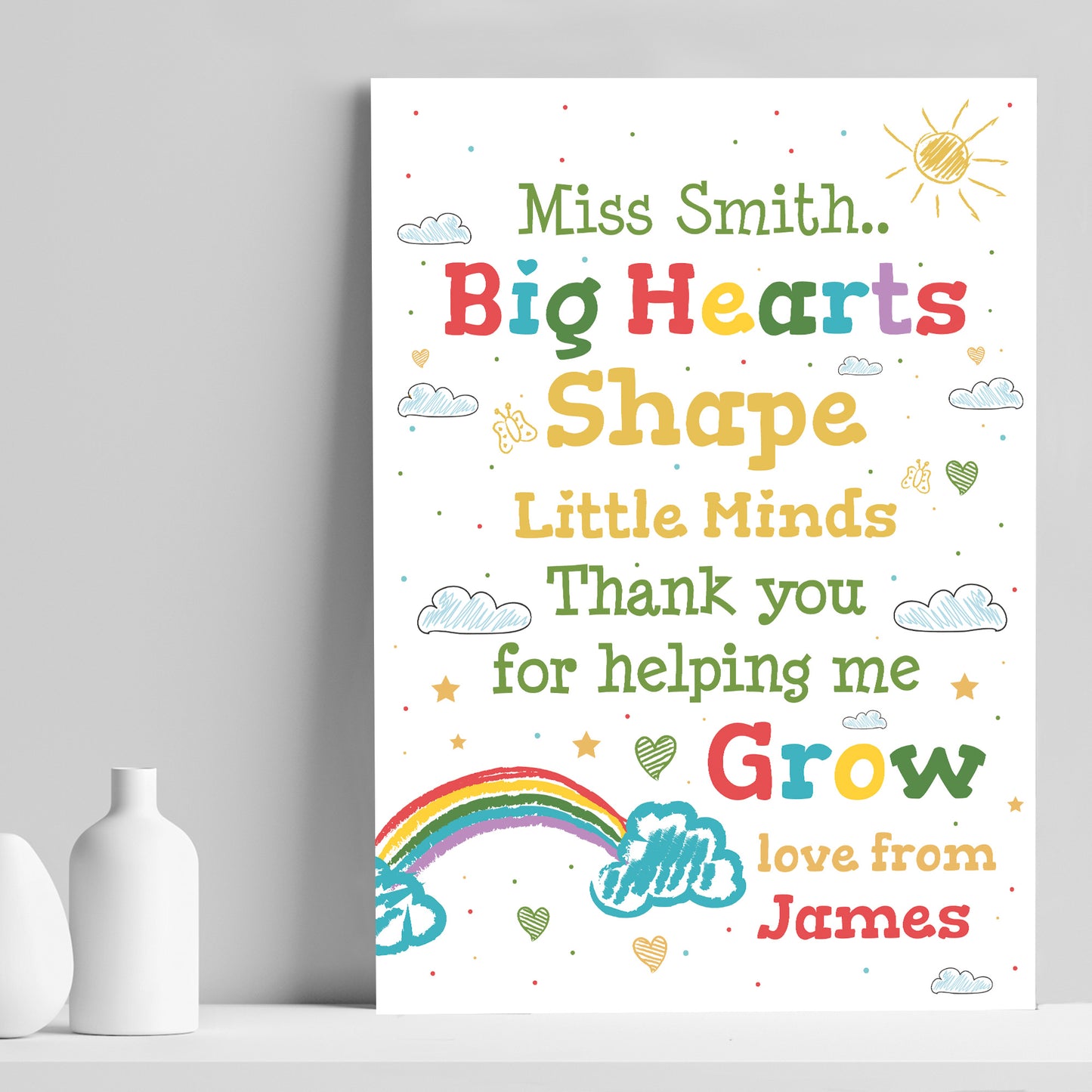 Thank You Gifts For Teacher Personalised Prints Leaving School