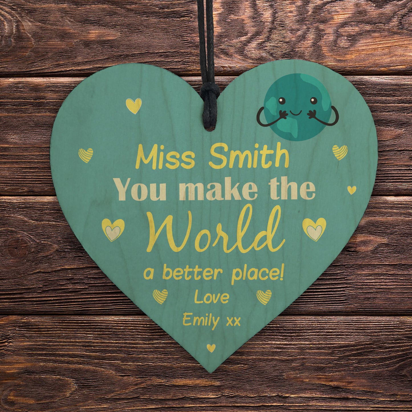 Personalised Teacher Gifts World A Better Place Thank You School