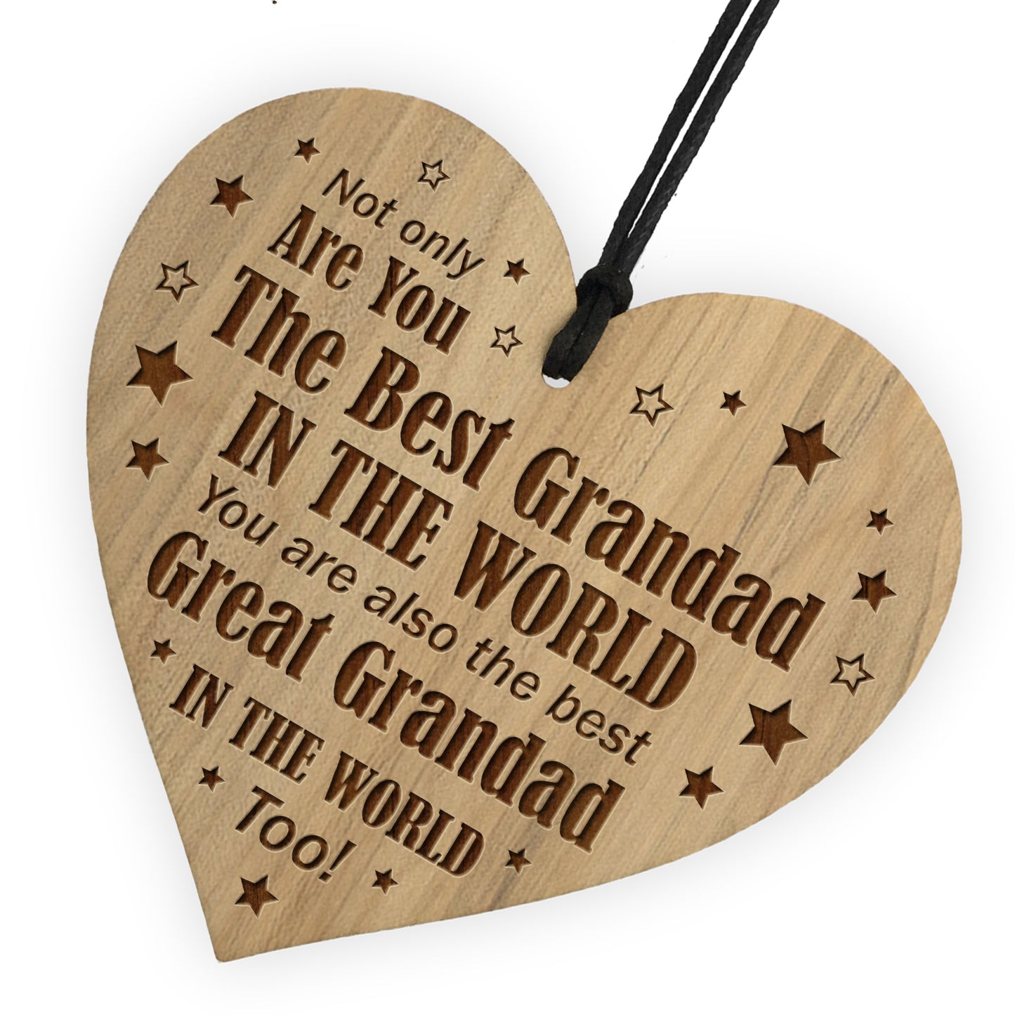 Grandad And Great Grandad Gift Engraved Heart Birthday Christmas