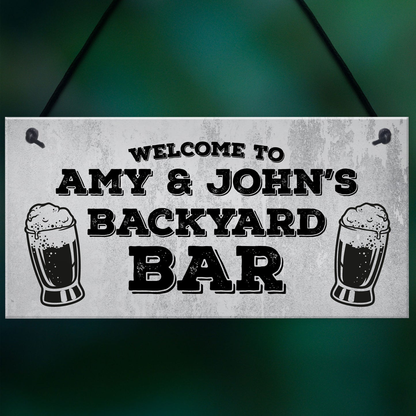 Backyard Bar Personalised Sign Novelty Home Bar Garden Sign