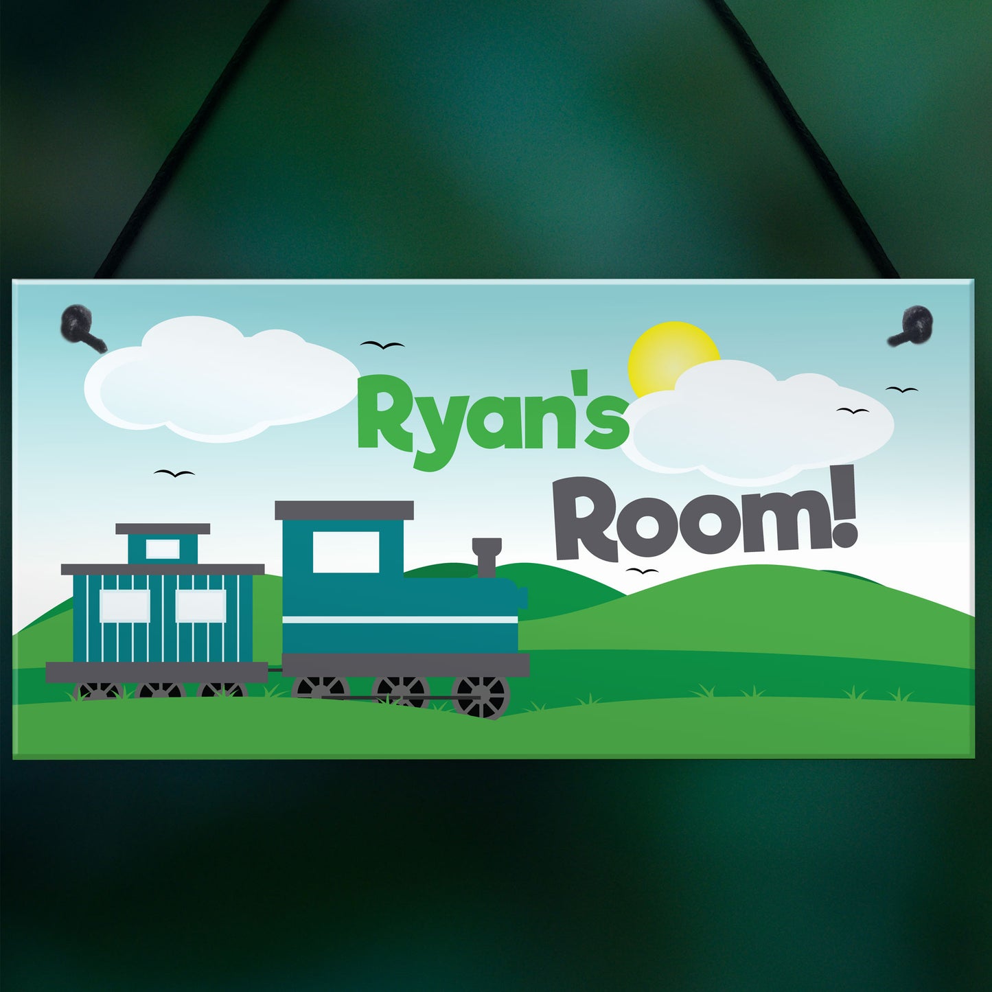 Train Theme Bedroom Door Sign PERSONALISED Boys Bedroom