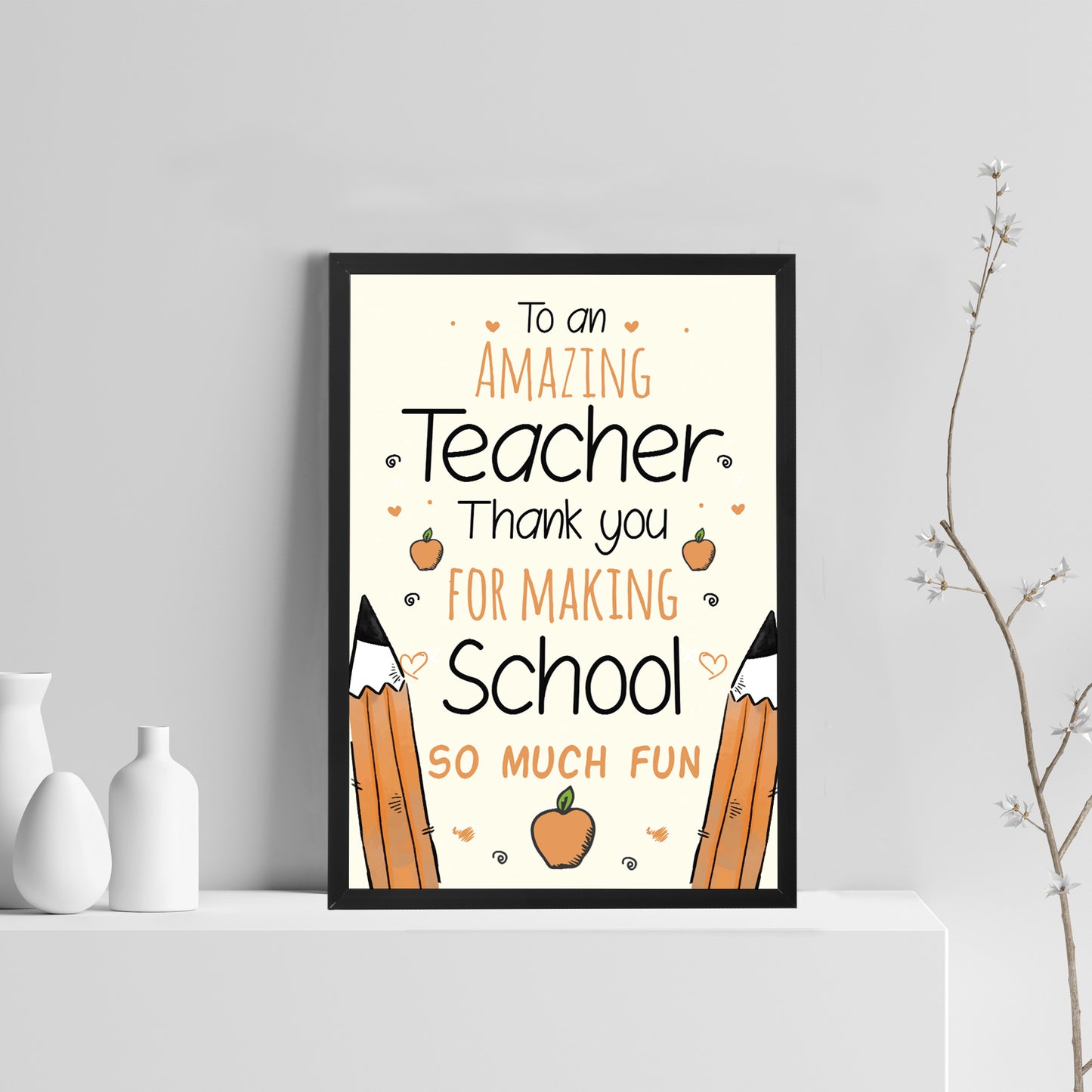 FRAMED Teacher Print ThankYou Gift For Teaching Assistant