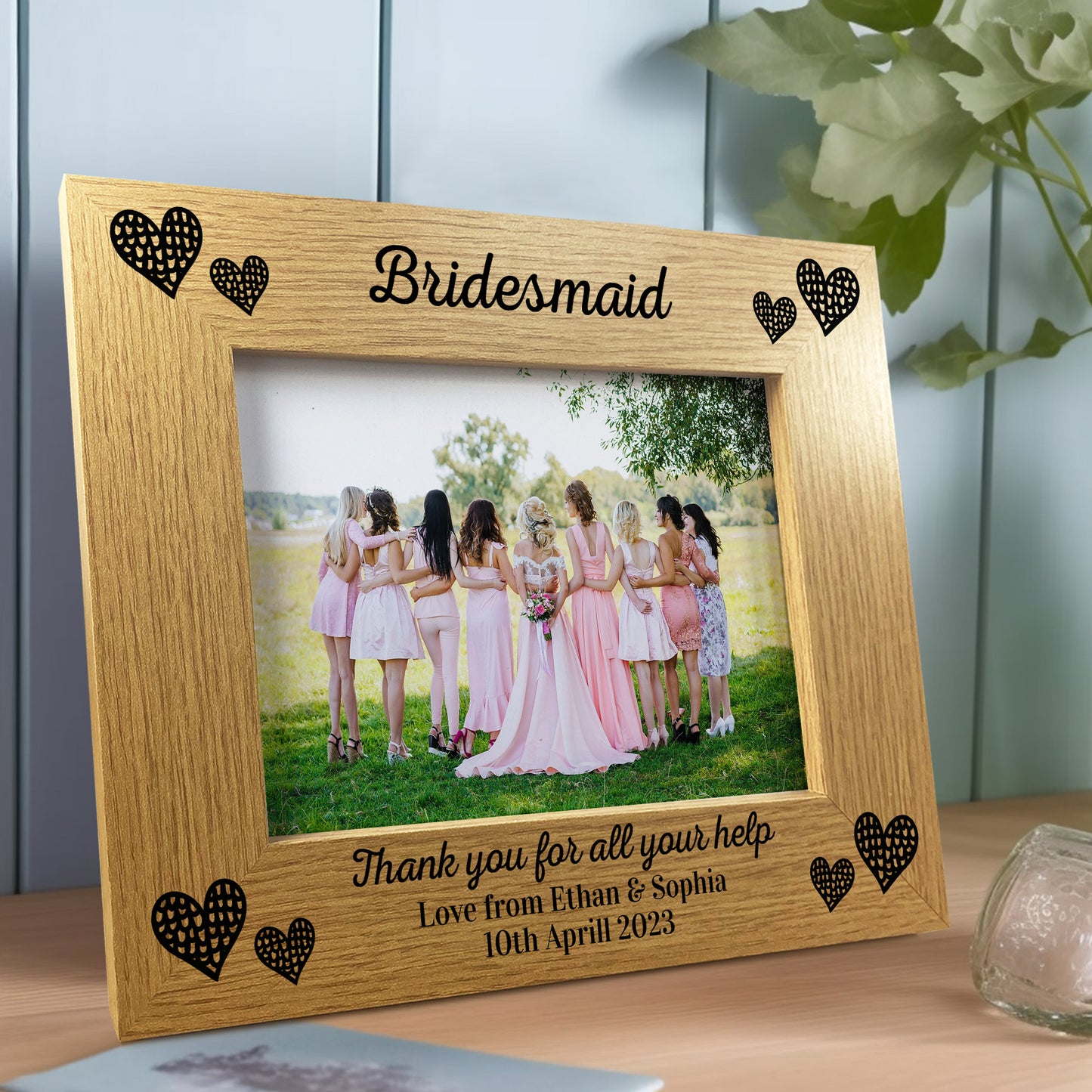 Personalised Gift For Bridesmaid Photo Frame Thank You Gift