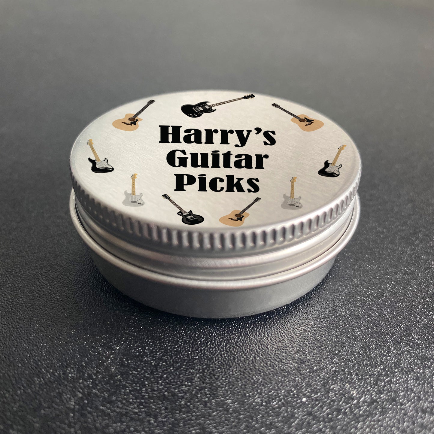 Personalised Guitar Plectrum Picks Tin Gift For Musician