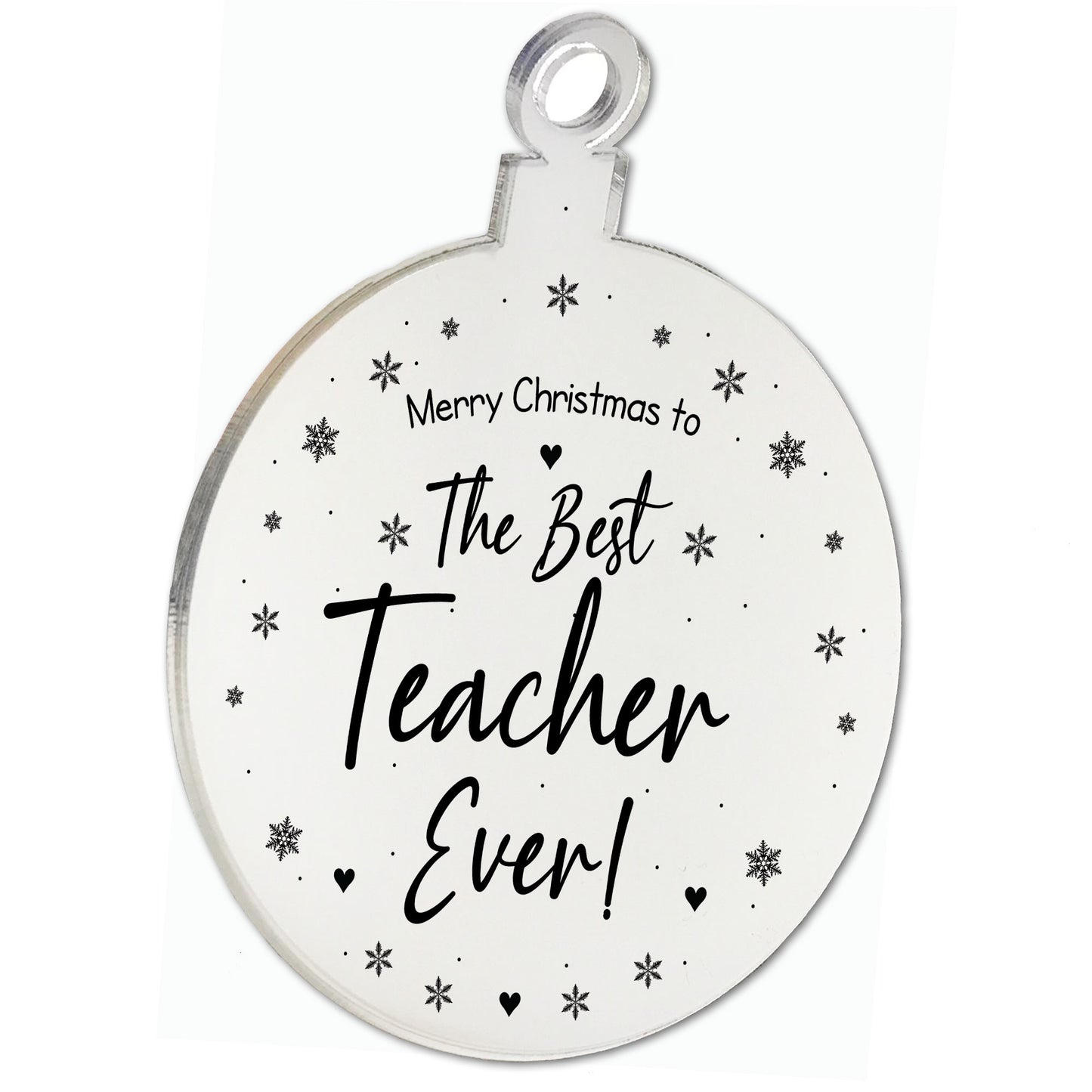 Merry Christmas Gift To The Best Teacher Ever Engraved Decor