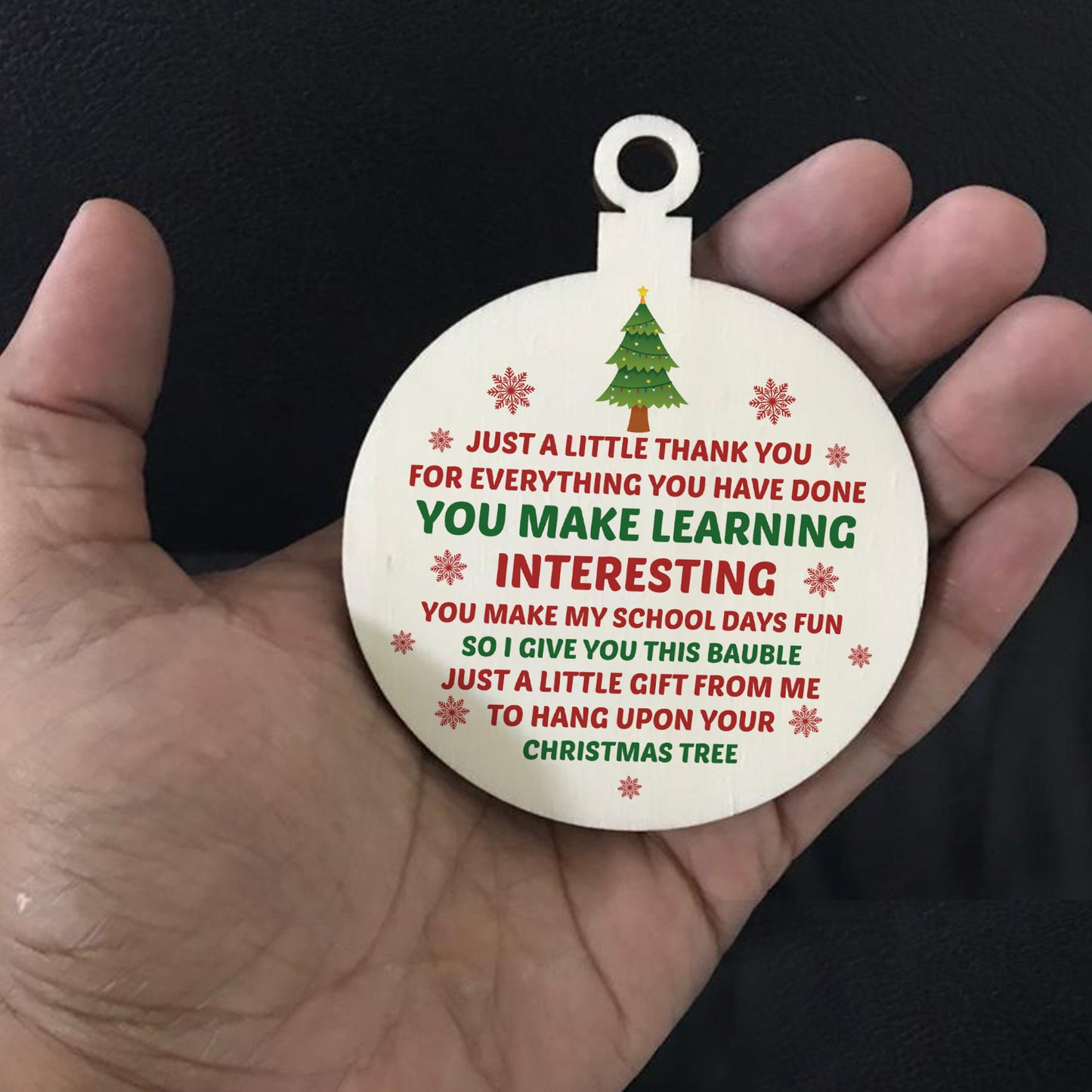 Thank You Christmas Gift For Teacher TA Assistant Nursery Bauble