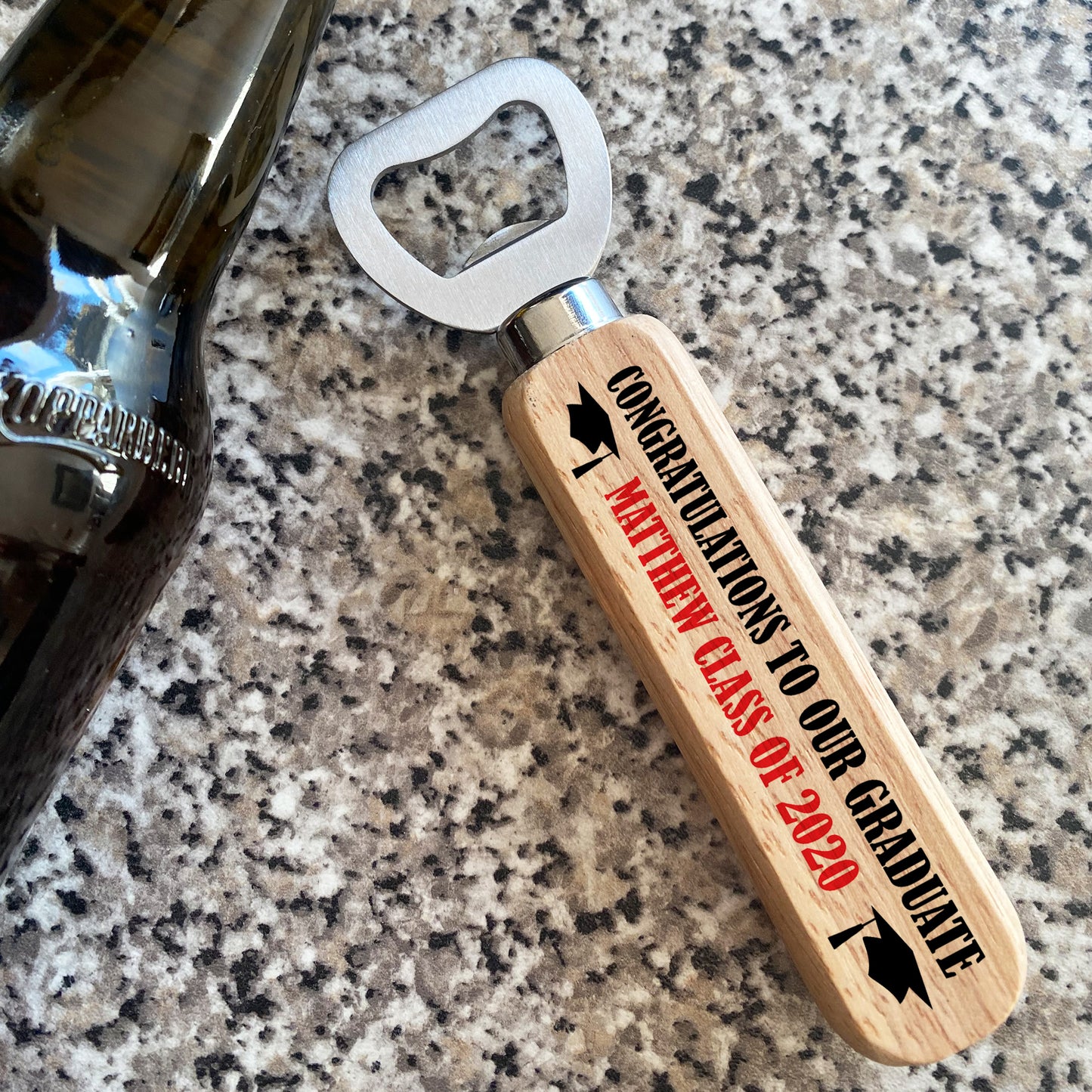 Personalised Graduation Gift For Daugther Son Wood Bottle Opener