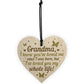 Grandma Birthday Christmas Card Gift Wooden Heart Keepsake