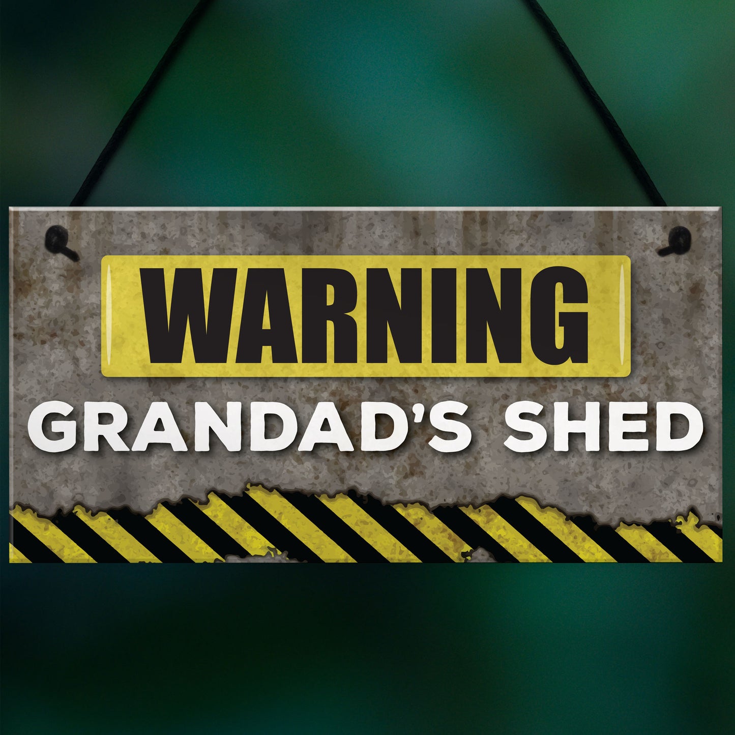 Warning Grandads Shed Hanging Garden Garage Plaque Sign