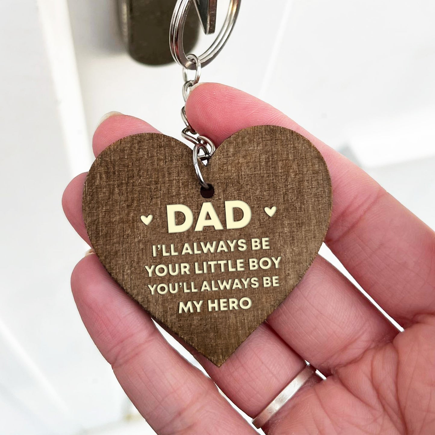 Fathers Day Gift Dad Gift From Son Keyring Daddys Little Boy