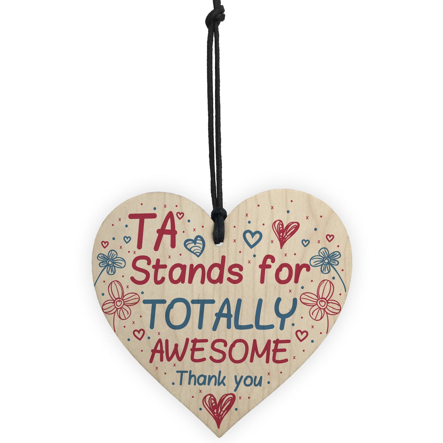 TA Teaching Assistant Thank You Gift Wooden Heart Plaque Teacher