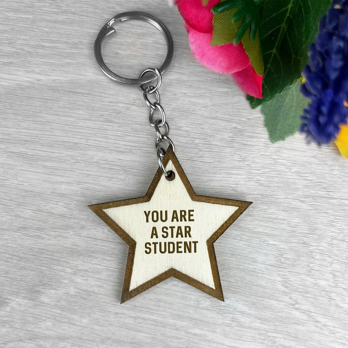 chool Leaver Gift Wooden Keyring Gift for Students Teacher