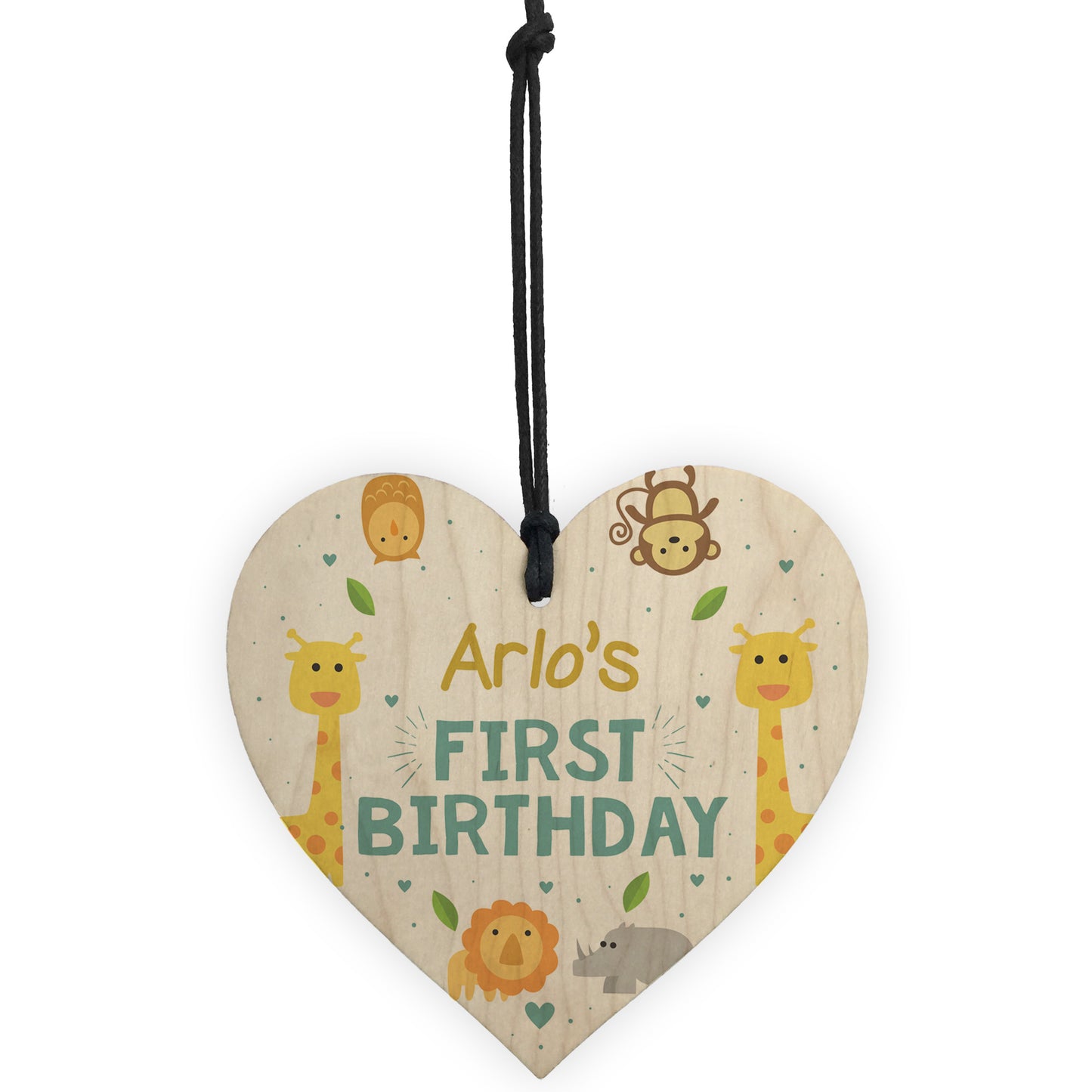 Personalised 1st Birthday Gift For Daughter Son Wooden Heart