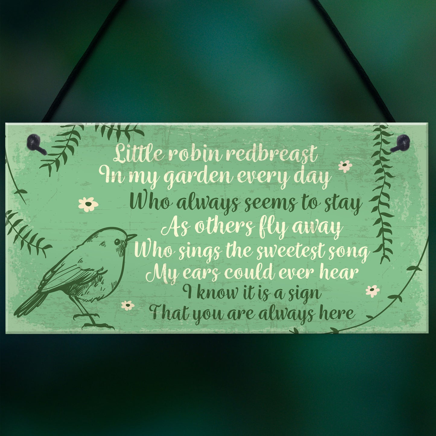 Robin Redbreast Memorial Bereavement Plaque Garden Grave Sign