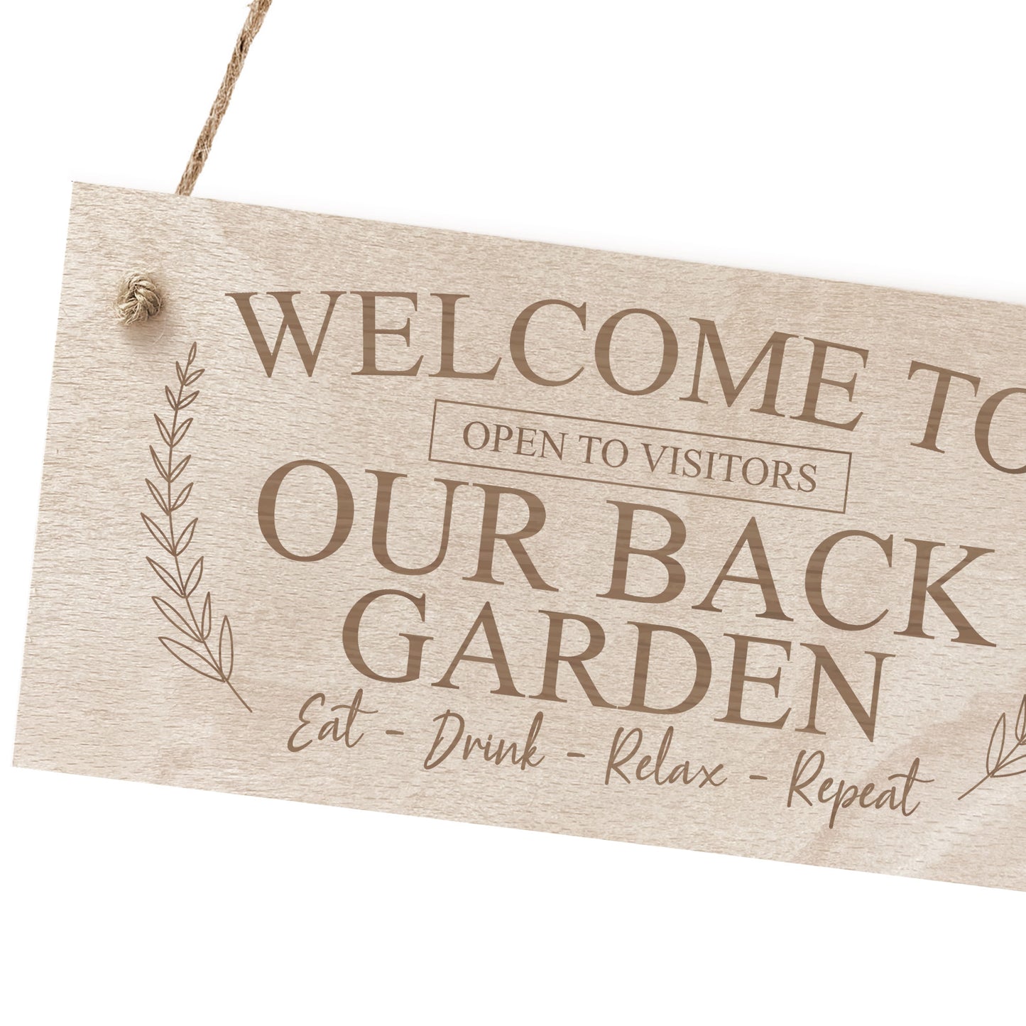 Back Garden Sign Engraved Hanging Wall Plaque Shed Sign Welcome