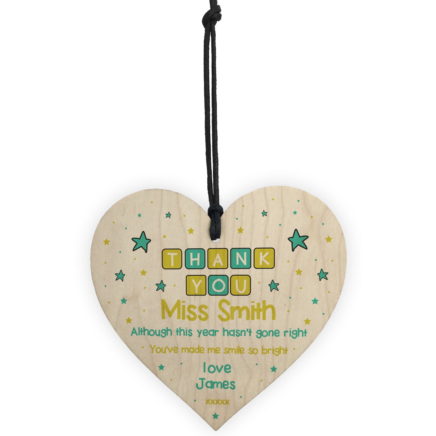 Lockdown Thank You Gift For Teacher Assistant Wood Heart Sign