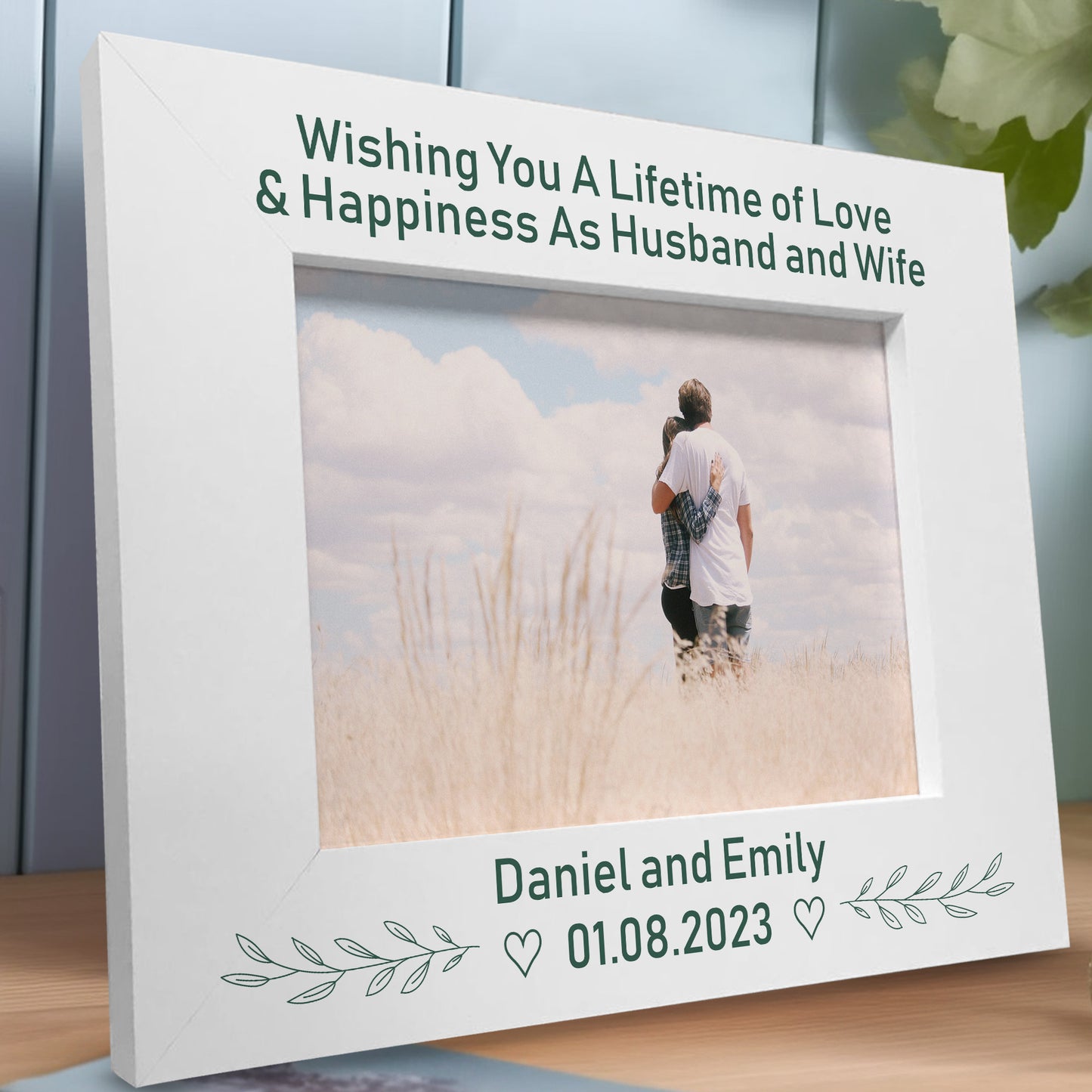 Personalised Wedding Day Gift Photo Frame For Husband Wife