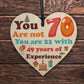 Funny 70th Birthday Gift For Men Women Novelty Wooden Heart