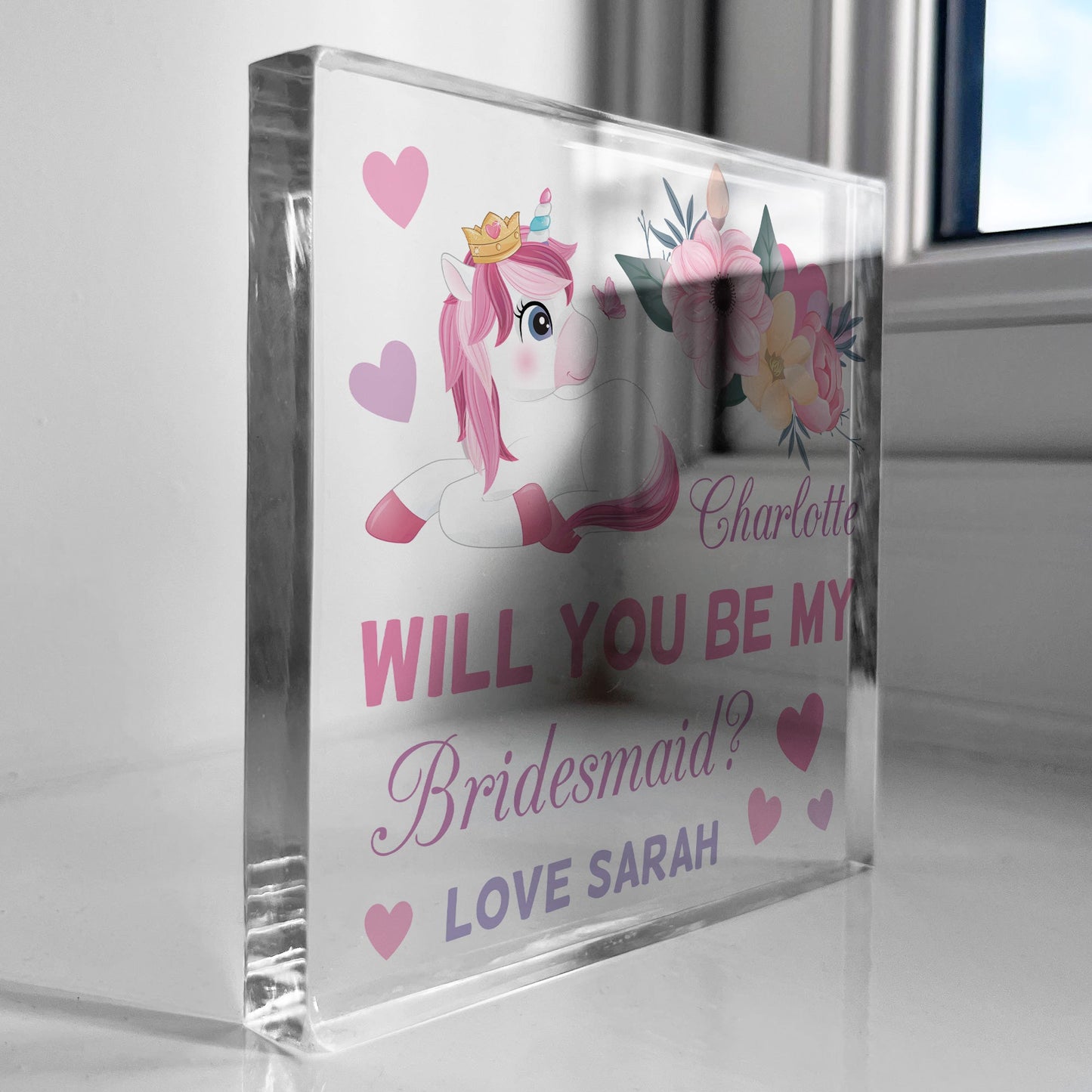 Will You Be My Bridesmaid Gift Personalised Block Bridesmaid