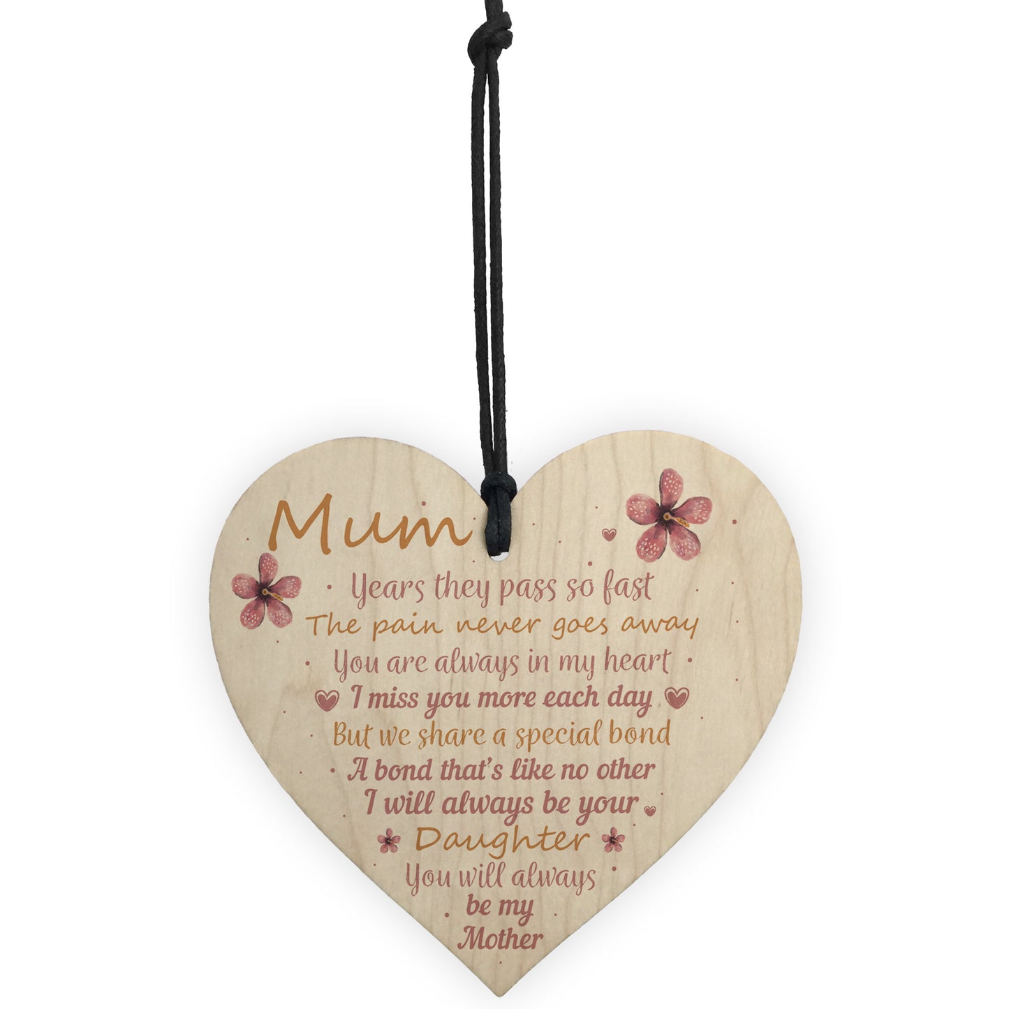 Mum Garden Memorial Gift Wooden Heart Grave Plaque Gifts For Mum