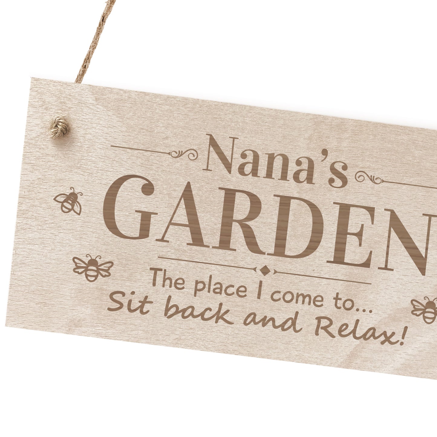 Nanas Garden Sign Hanging Engraved Plaque Garden Signs