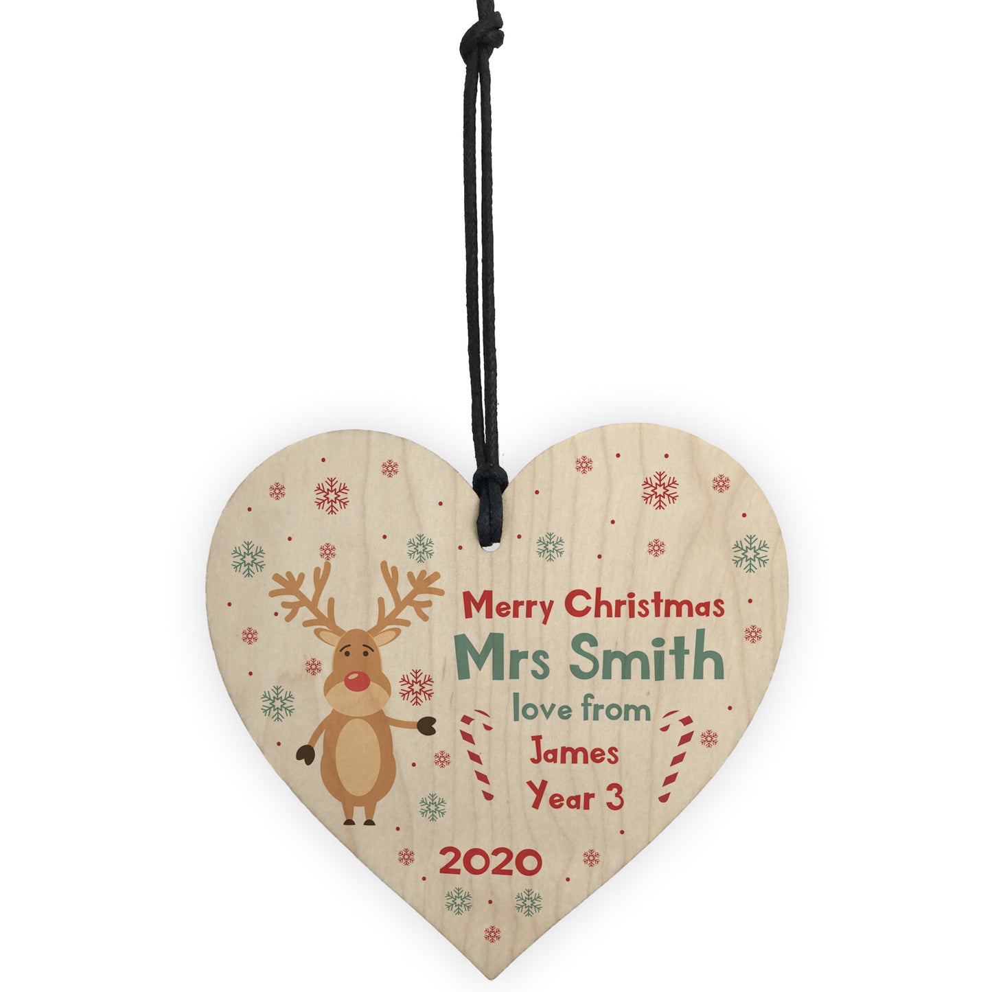 Merry Christmas Gift For Teacher Assistant Heart Personalised