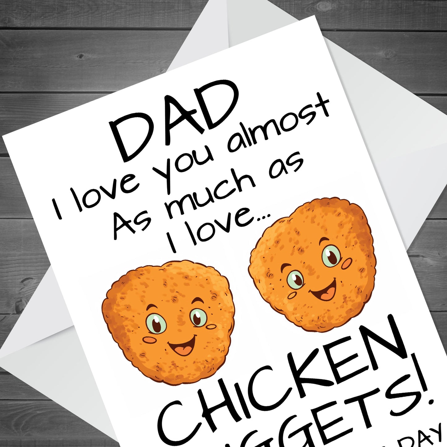 Funny Joke Father's Day Card Chicken Nugget Theme Fathers Day