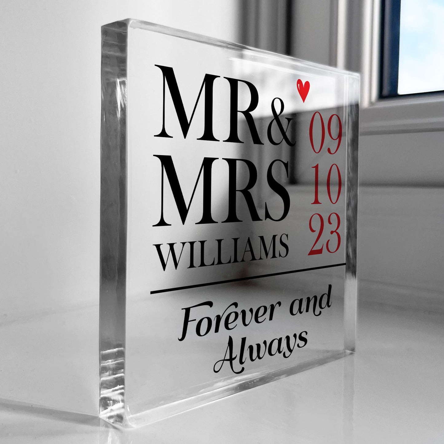 Wedding Day Gifts Personalised Mr And Mrs Gift Acrylic Block