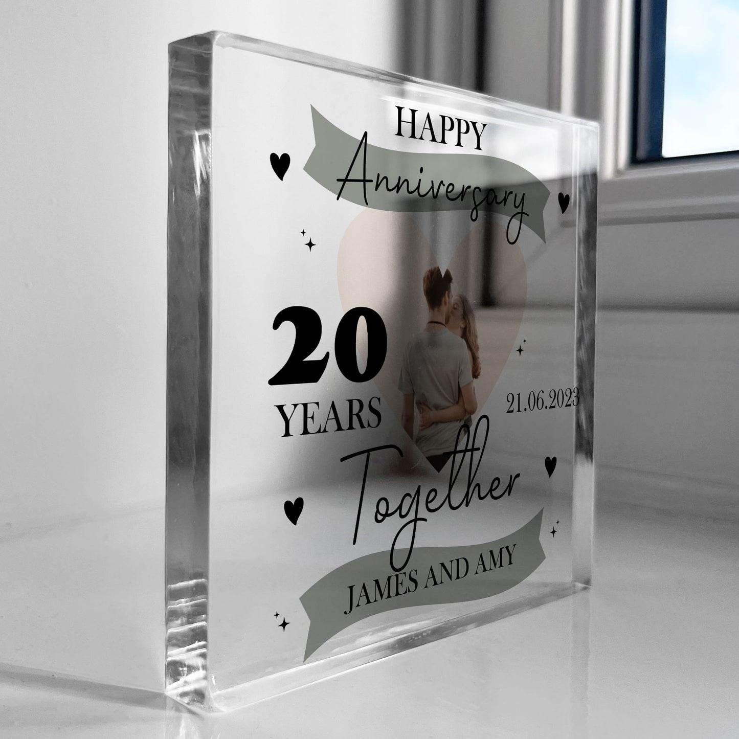 20th Wedding Anniversary Gift Personalised Photo Block Husband