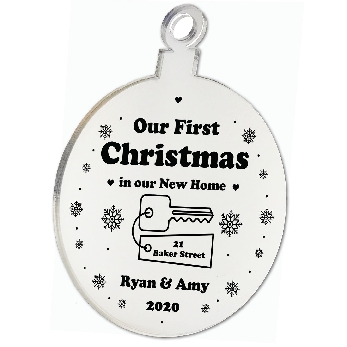 New Home Gift Personalised 1st Christmas Bauble Engraved Gift