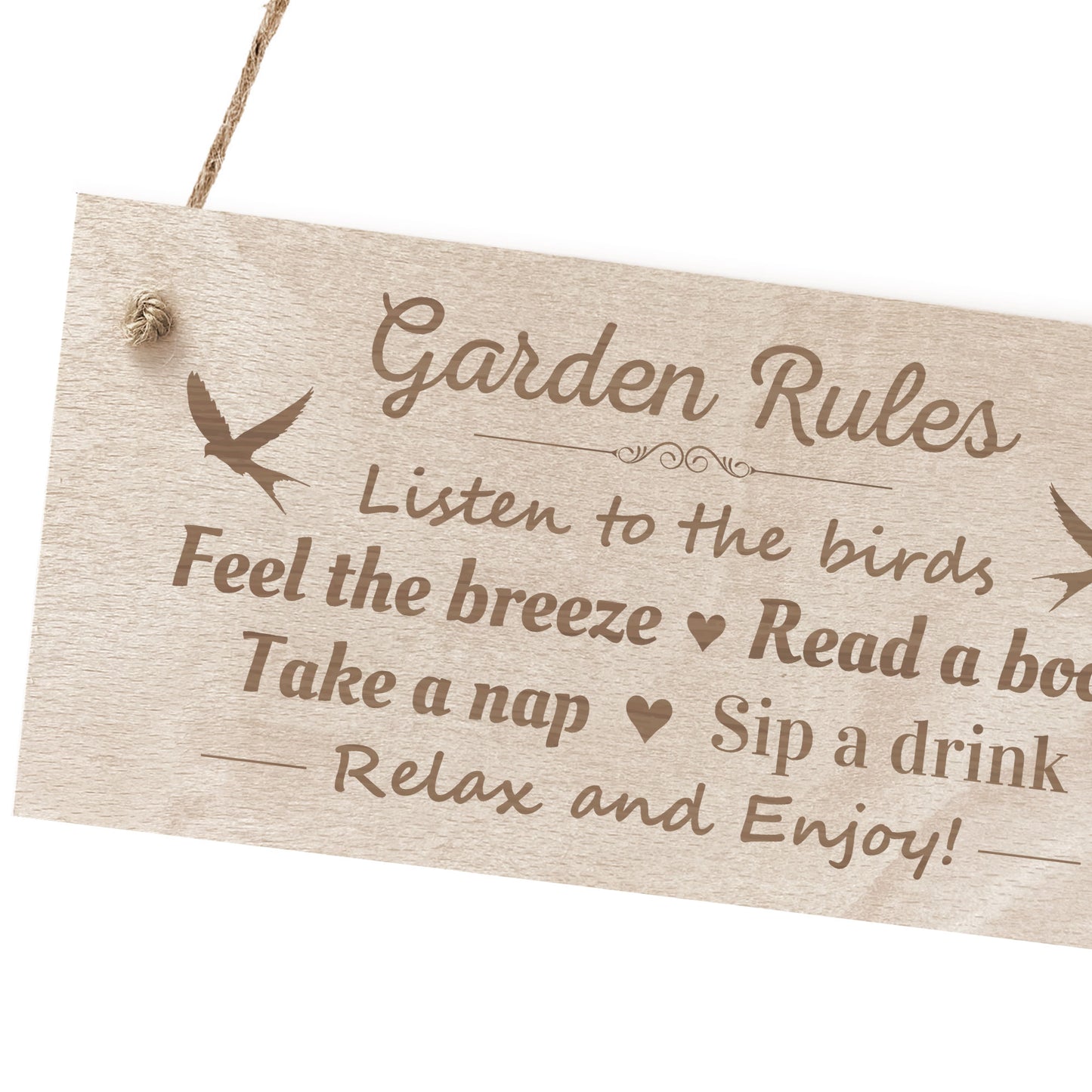 Garden Rules Sign Engraved Wood Garden Signs And Plaques Shed