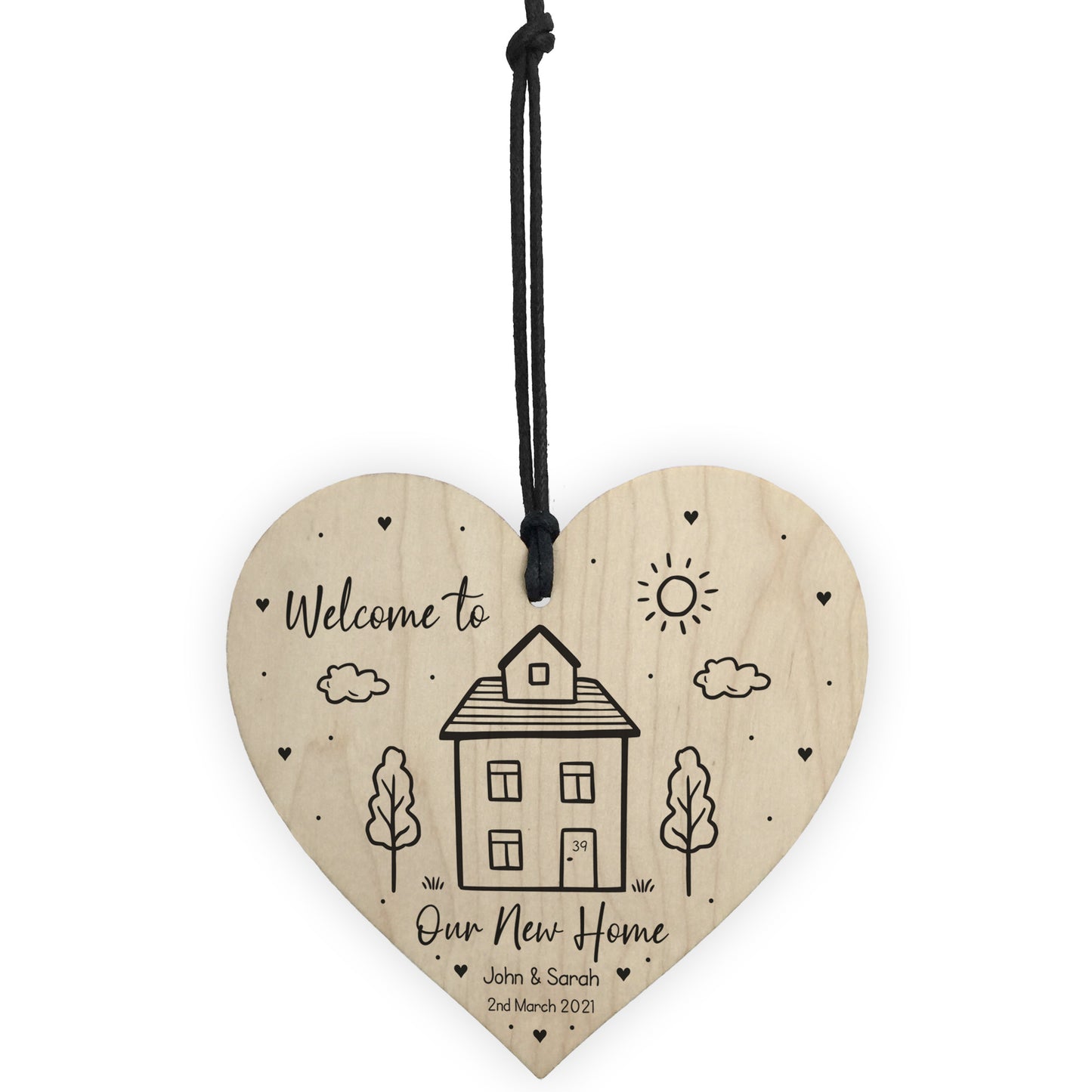 Personalised House Warming Gift Our New Home Gift Wood Heart