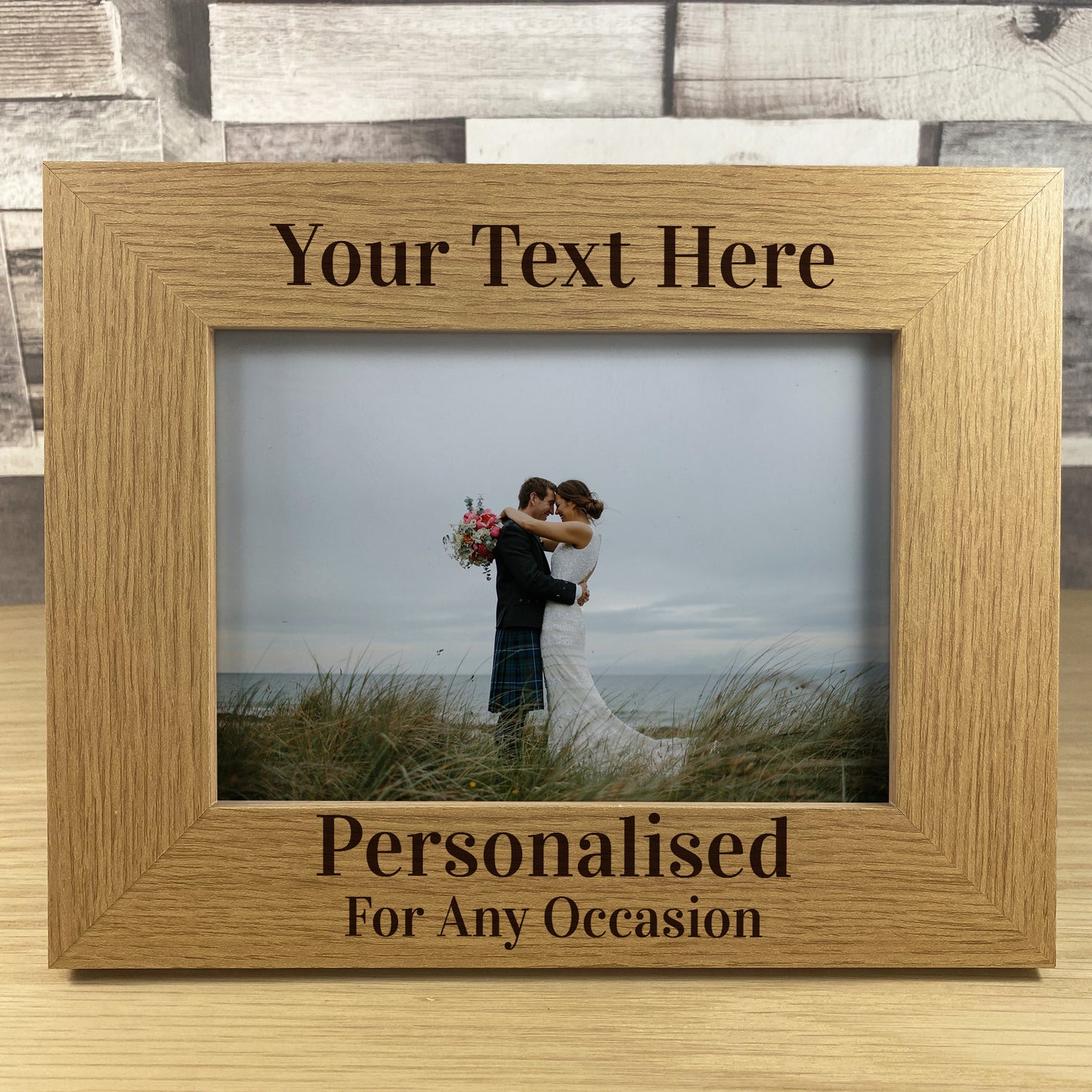 Personalised Wooden Photo Frame Engraved 7x5 Frame Custom