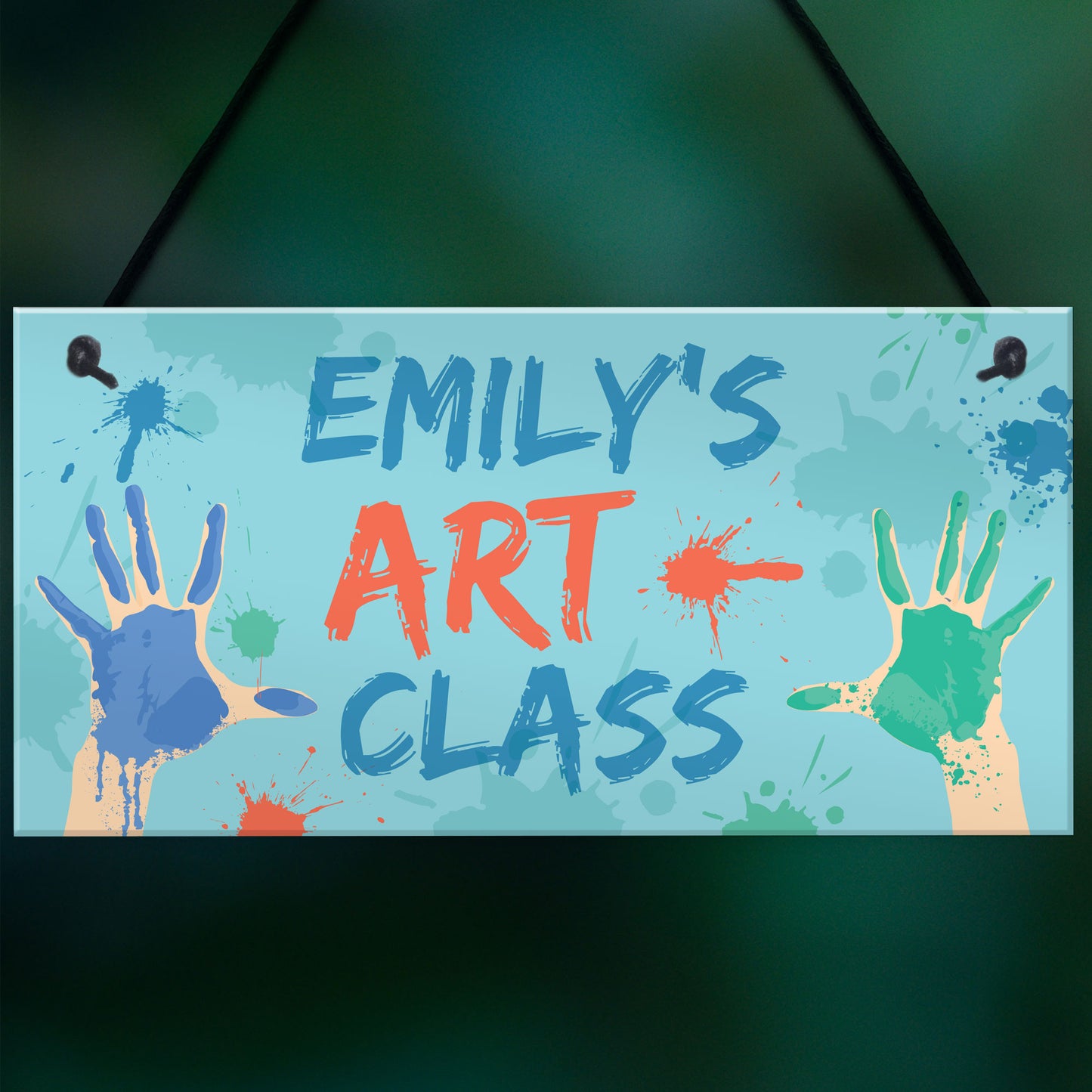 Personalised Art Classroom Sign Playroom School Hanging Plaque