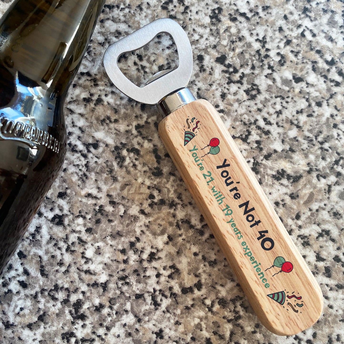 Quirky 40th Birthday Gift For Him Her Bottle Opener Alcohol Gift