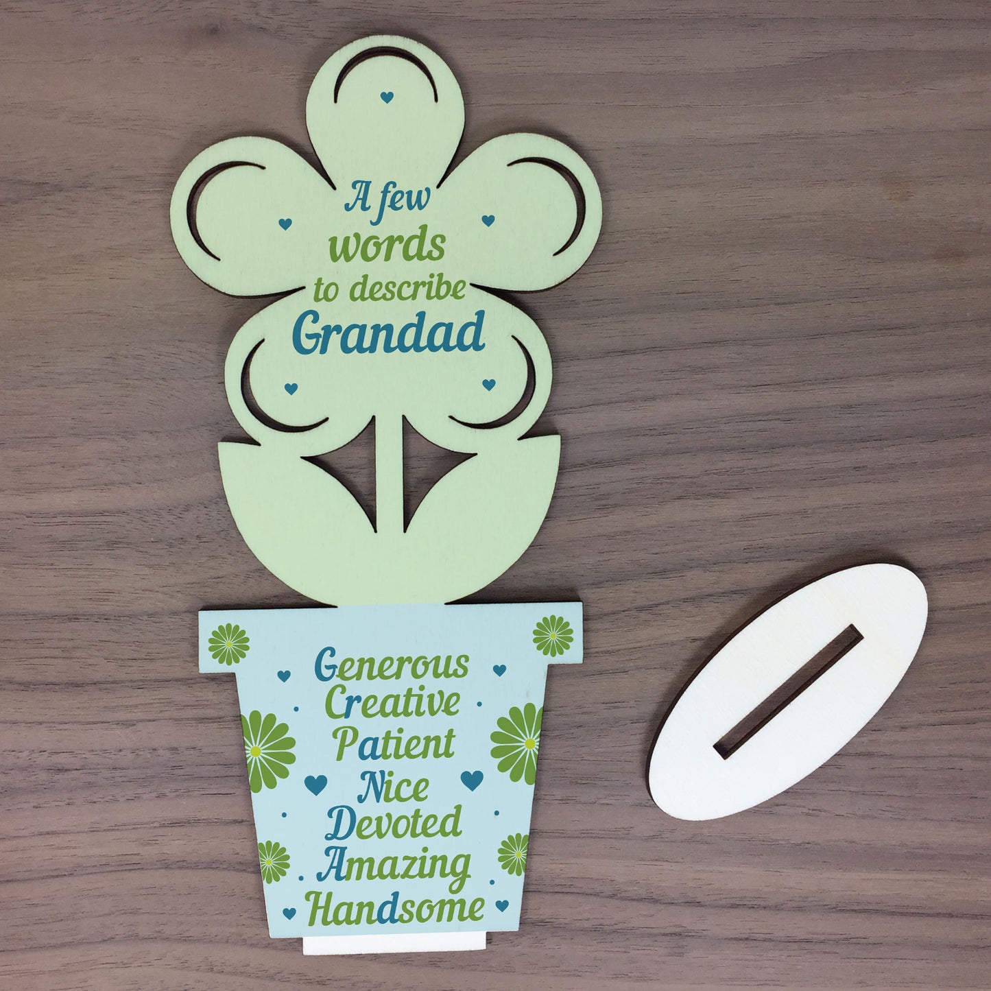 Fathers Day Gift Grandad Birthday Gift Wood Flower Grandad Gifts