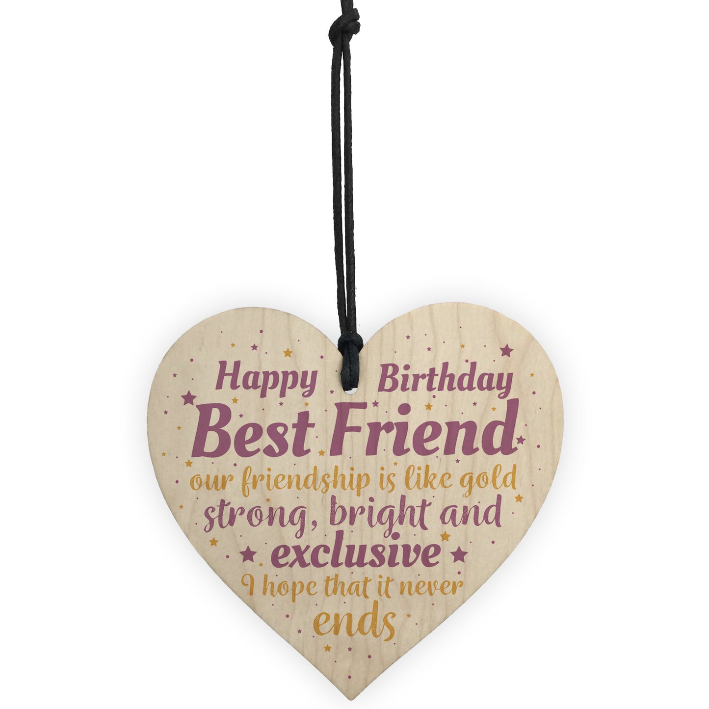 Birthday Best Friend Gift Wood Heart Sign Plaque Thank You Gift