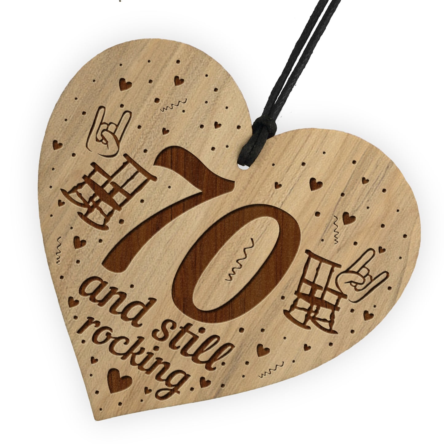 70th Birthday Gifts Engraved Heart 70th Birthday Decorations