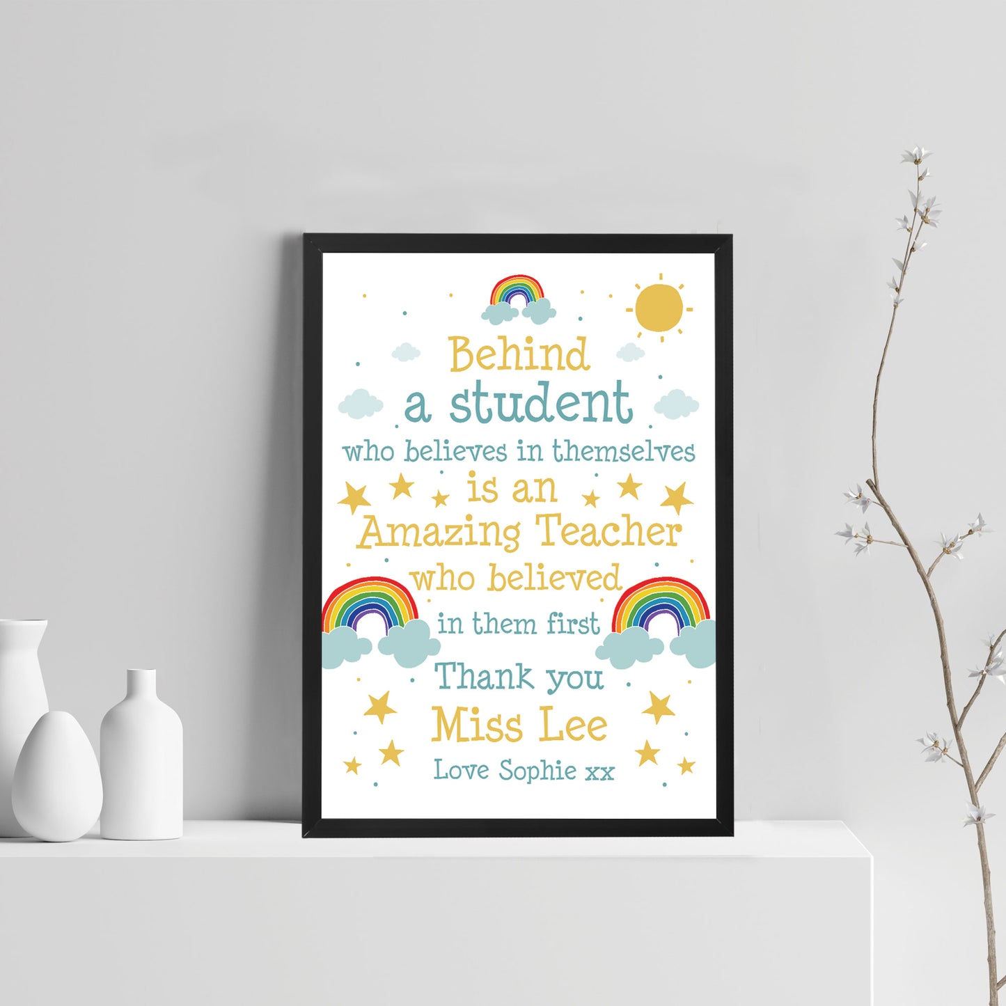 Personalised Teacher Print School Nursery PreSchool Leaving Gift