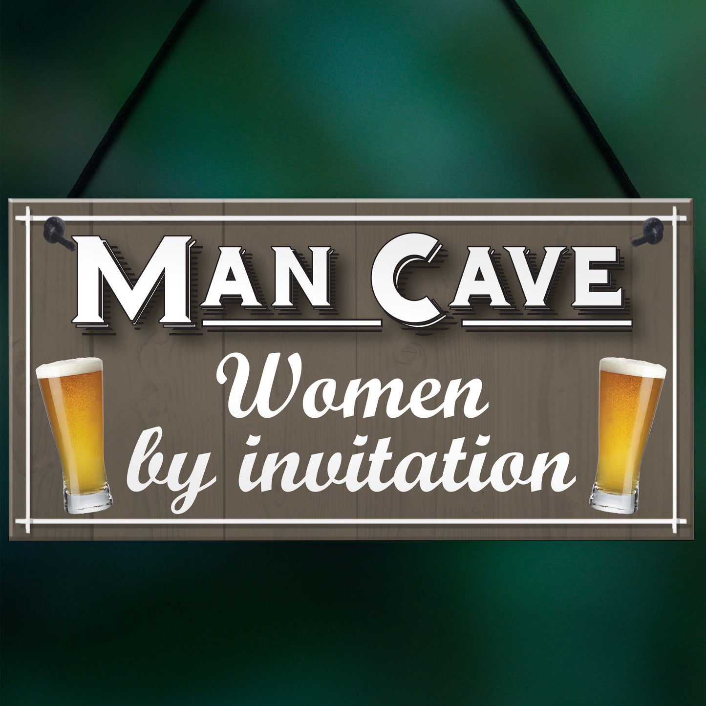 Man Cave Women Invitation Funny Door Home Bar Pub Hanging Plaque