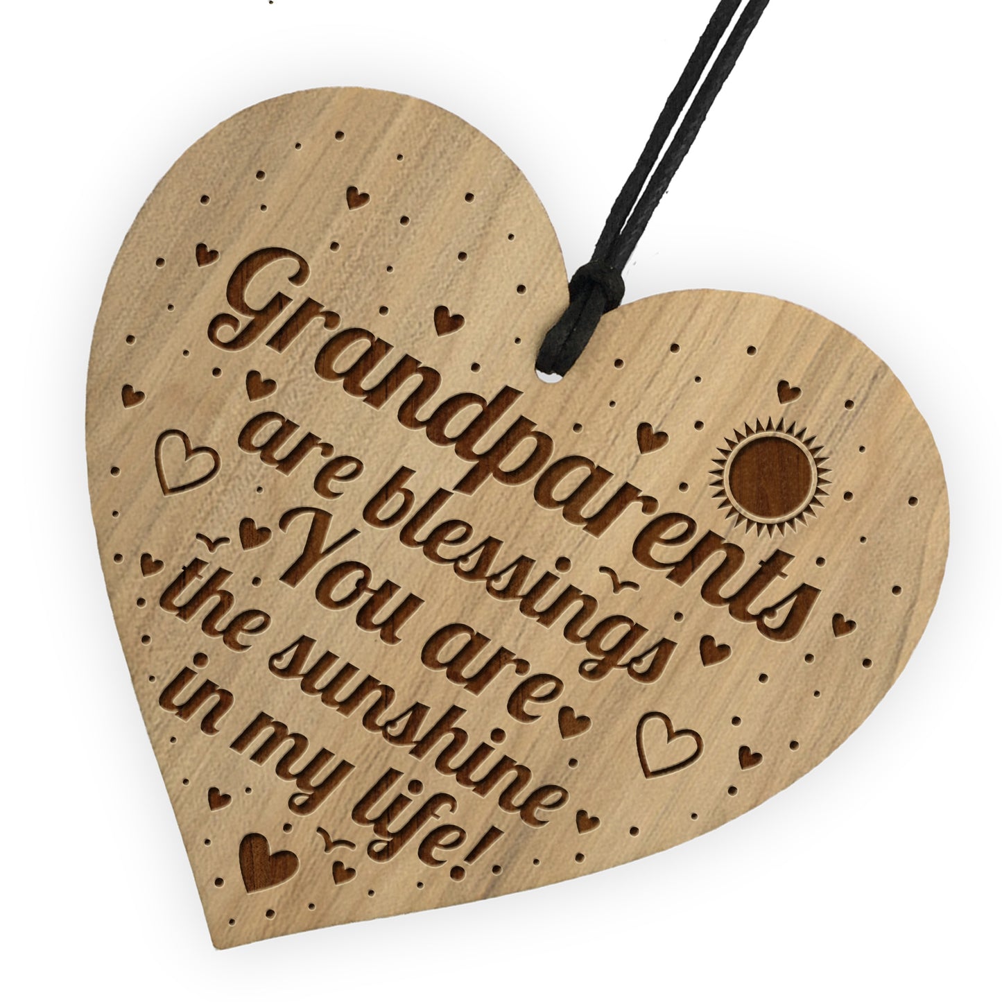 Grandparents Gift Wood Engraved Heart Grandparent Sign