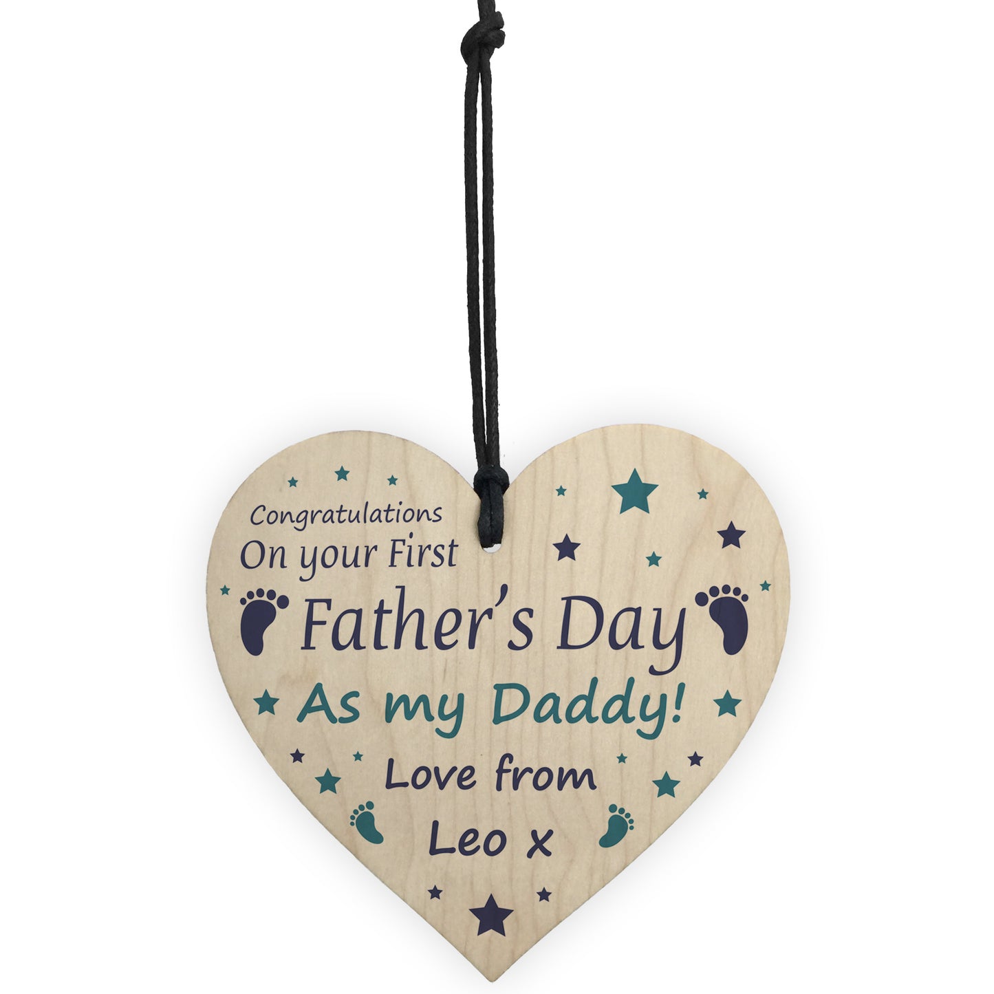 Fathers Day Gift For Daddy Personalised Wood Heart Daddy Gift