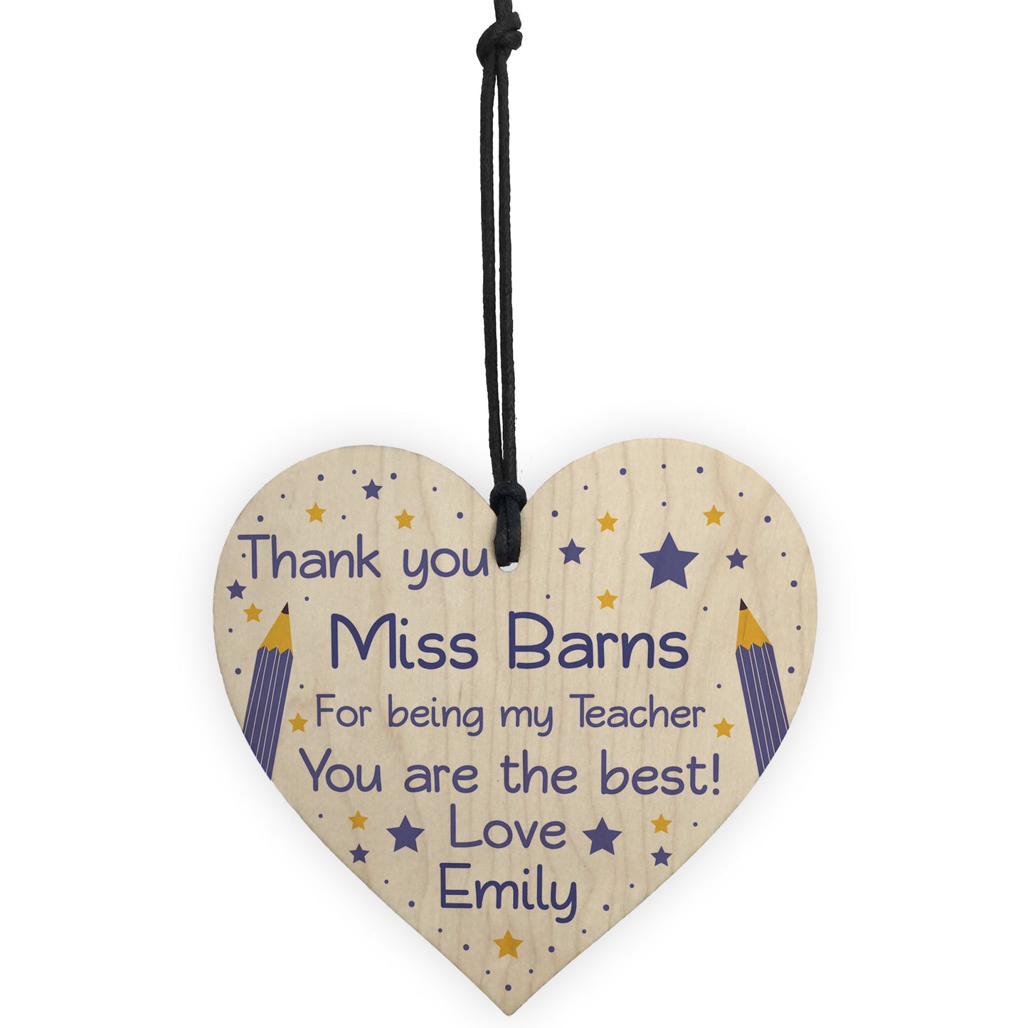 PERSONALISED Thank You Teacher Gifts Wooden Heart Leaving Gift