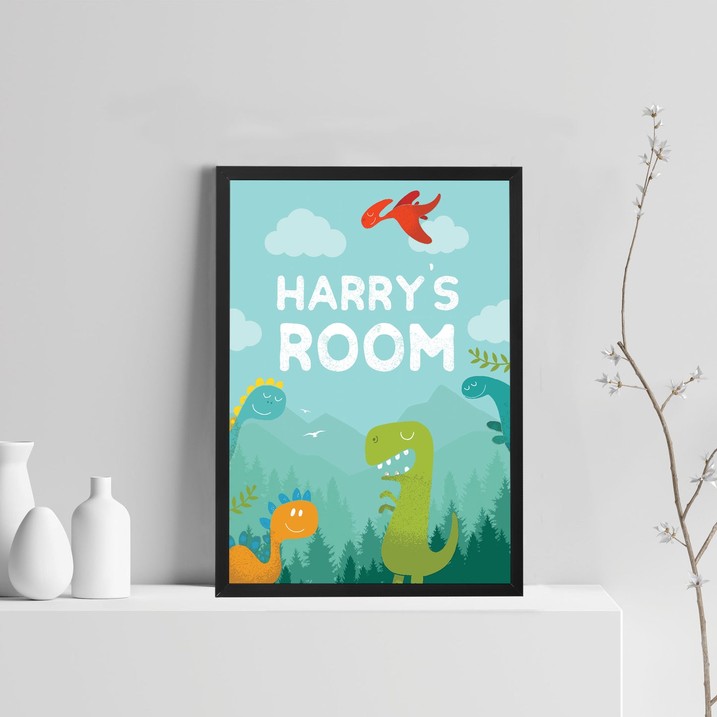 PERSONALISED Boys Bedroom Sign Dinosaur Wall Art Bedroom Decor