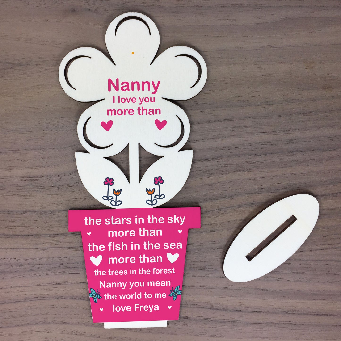 Nanny Gift Poem Personalised Flower Birthday Gift Grandparent