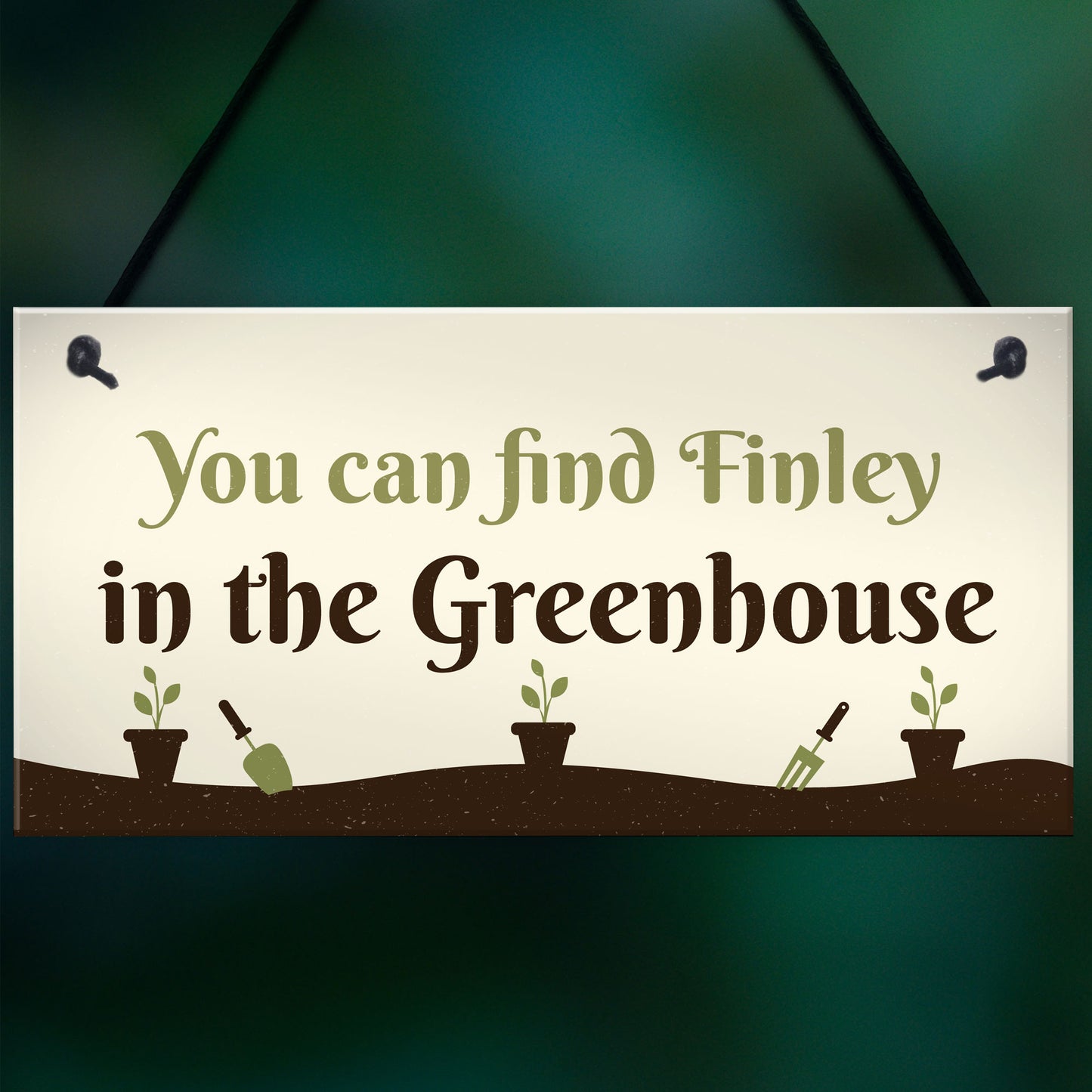 Find Me In The Greenhouse Personalised Wall Sign Vegetable Sign